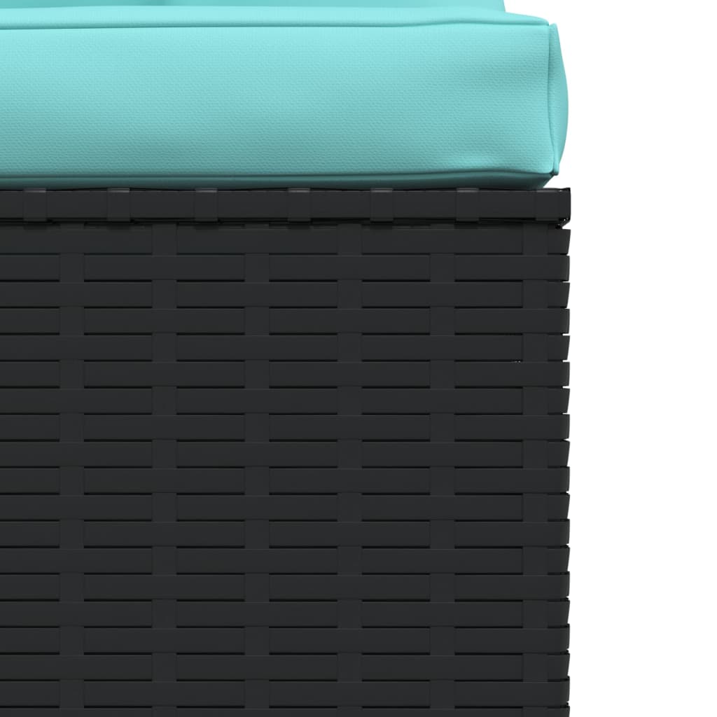 Vierzitsbank met kussens poly rattan zwart – afbeelding 7