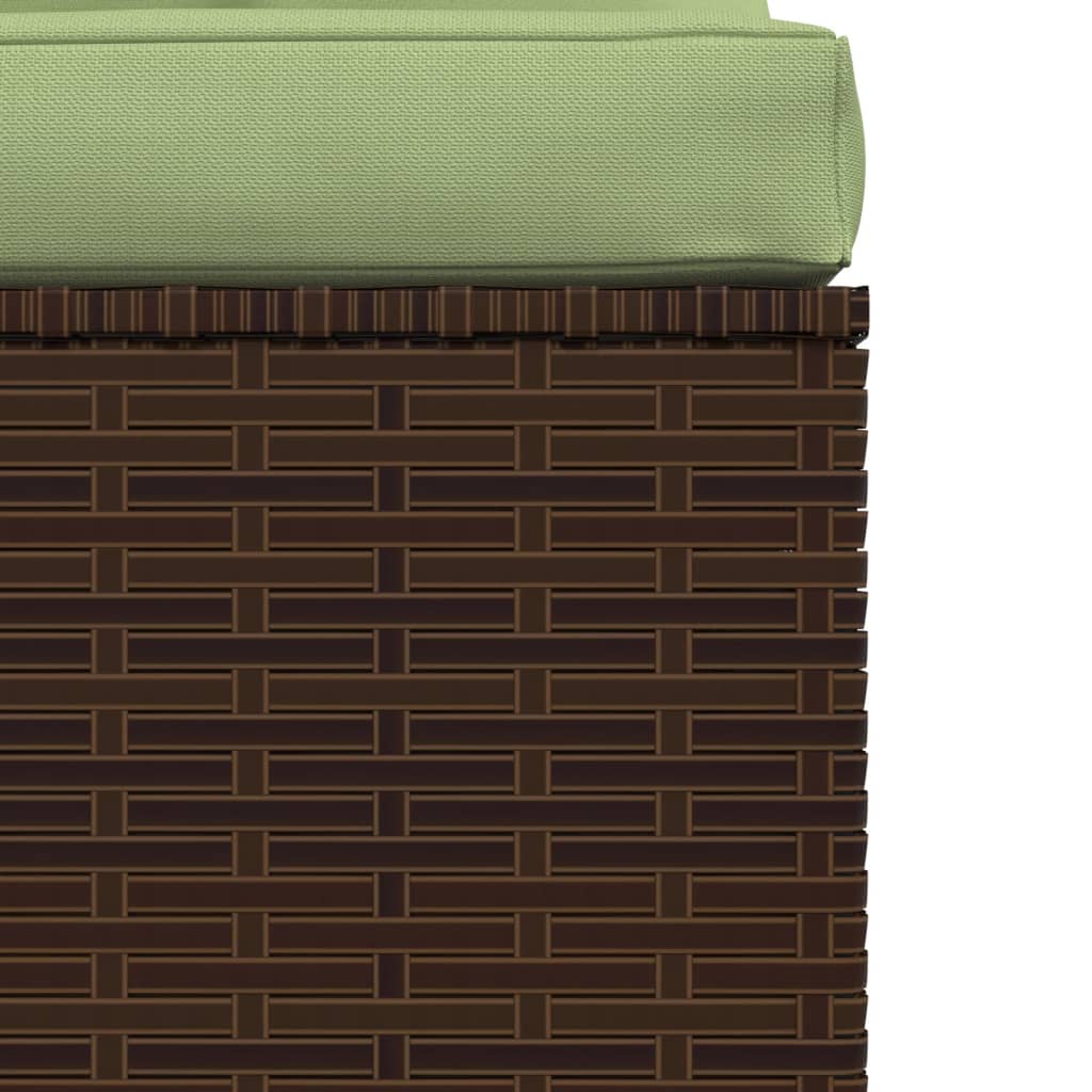 Bank 3-zits met kussens poly rattan bruin – afbeelding 7