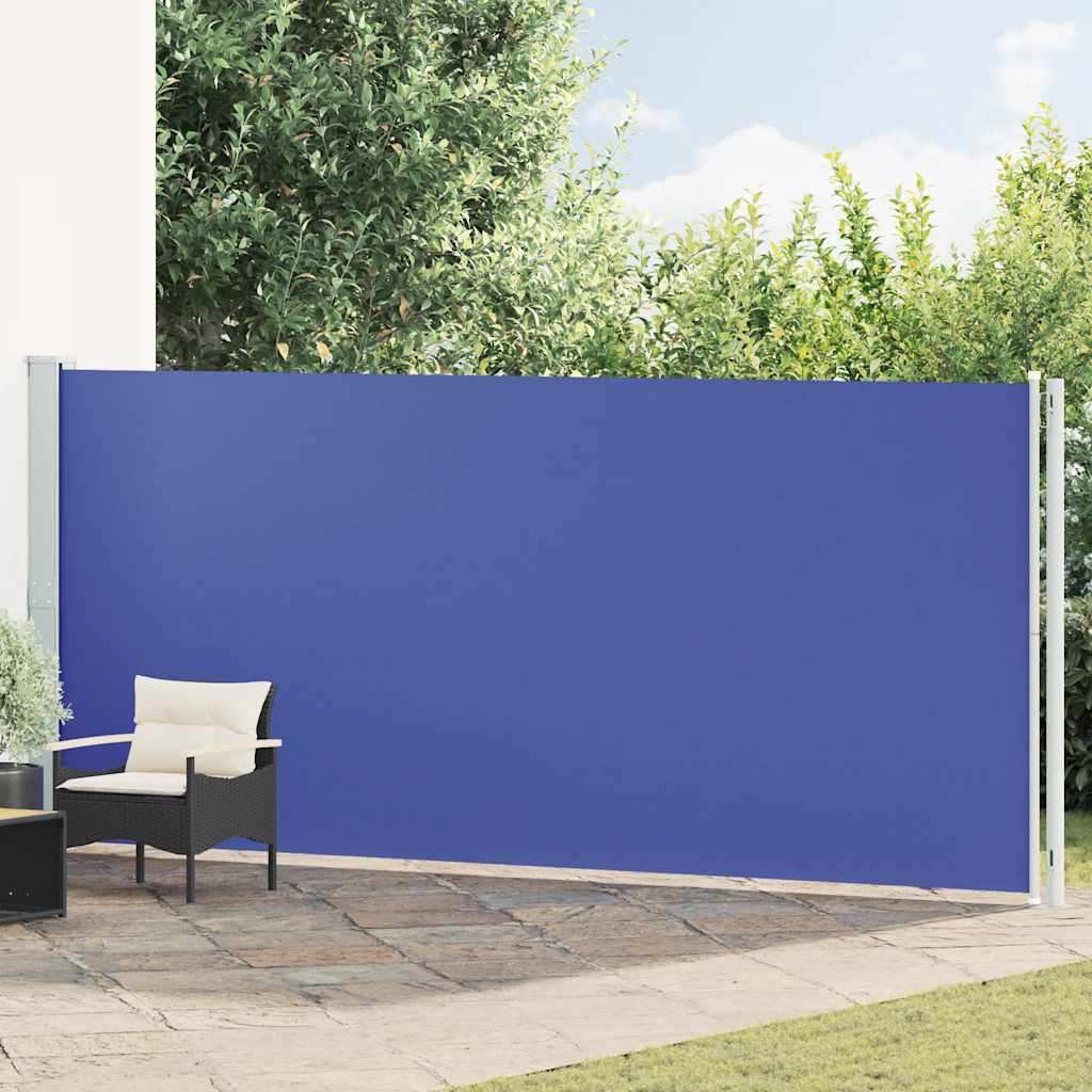 Tuinscherm uittrekbaar 180x600 cm blauw