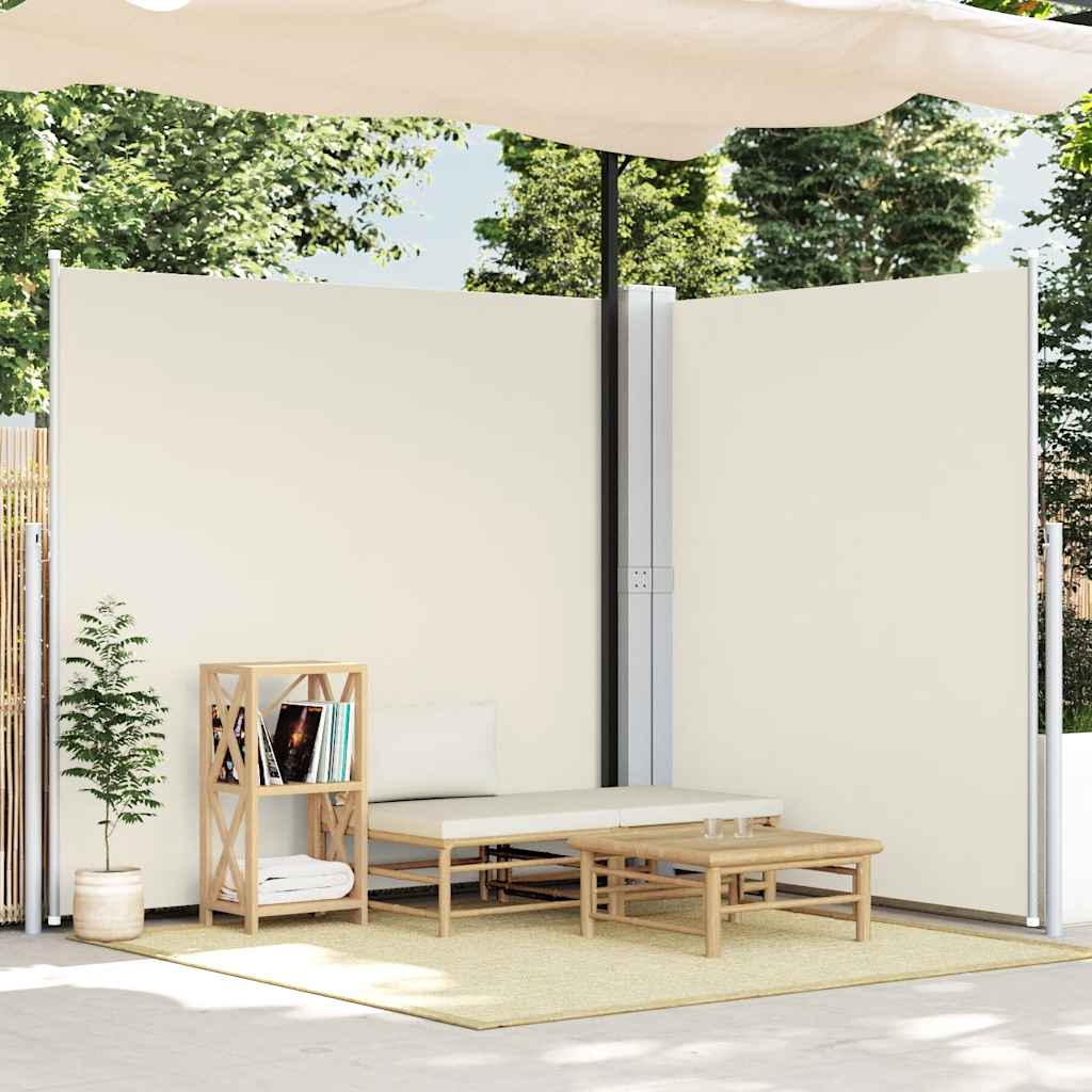 Windscherm uittrekbaar 200x600 cm crèmekleurig – afbeelding 1