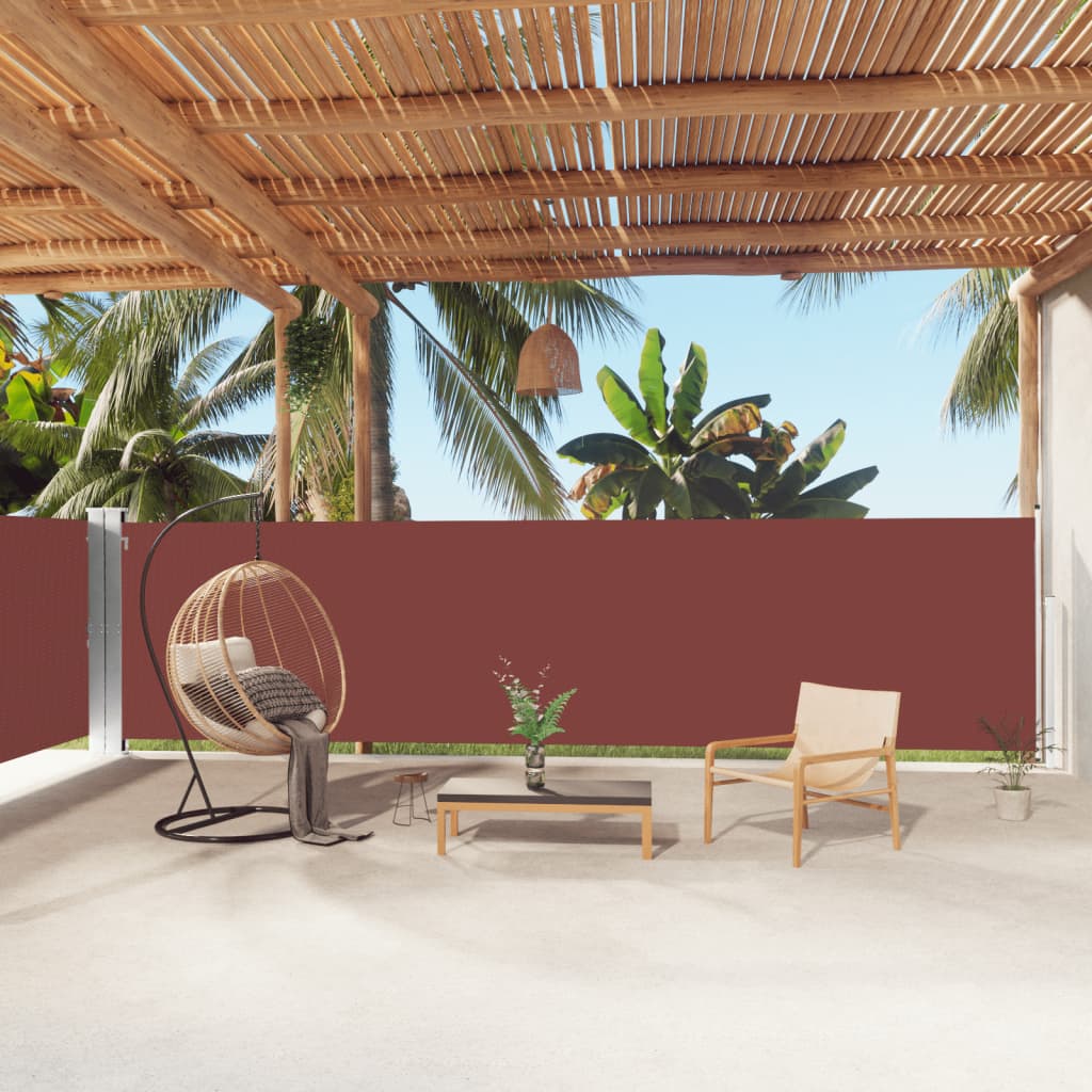 Windscherm uittrekbaar 160x1000 cm bruin – afbeelding 1