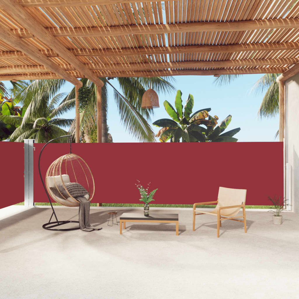 Windscherm uittrekbaar 160x1000 cm rood – afbeelding 1
