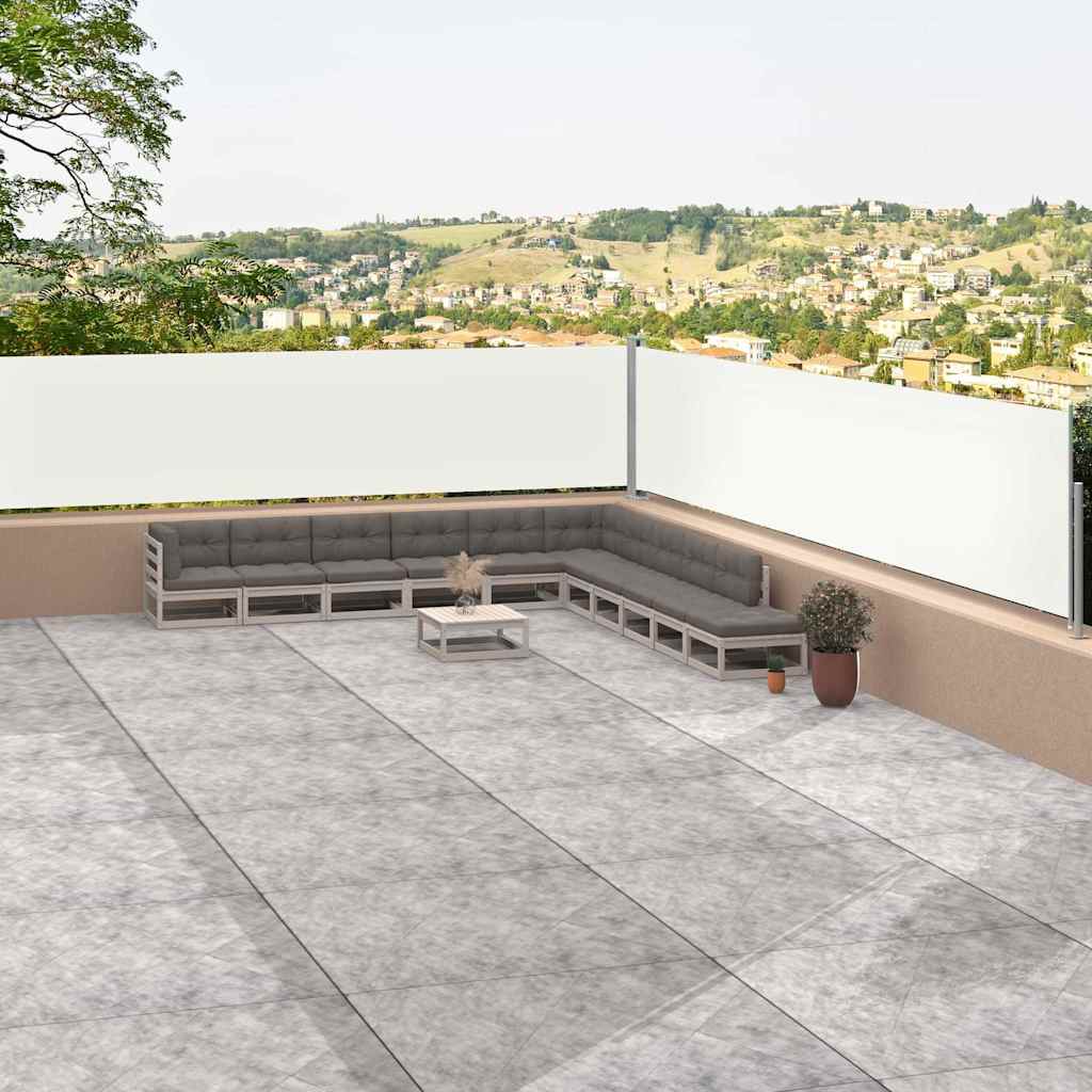 Windscherm uittrekbaar 117x1200 cm crèmekleurig – afbeelding 1