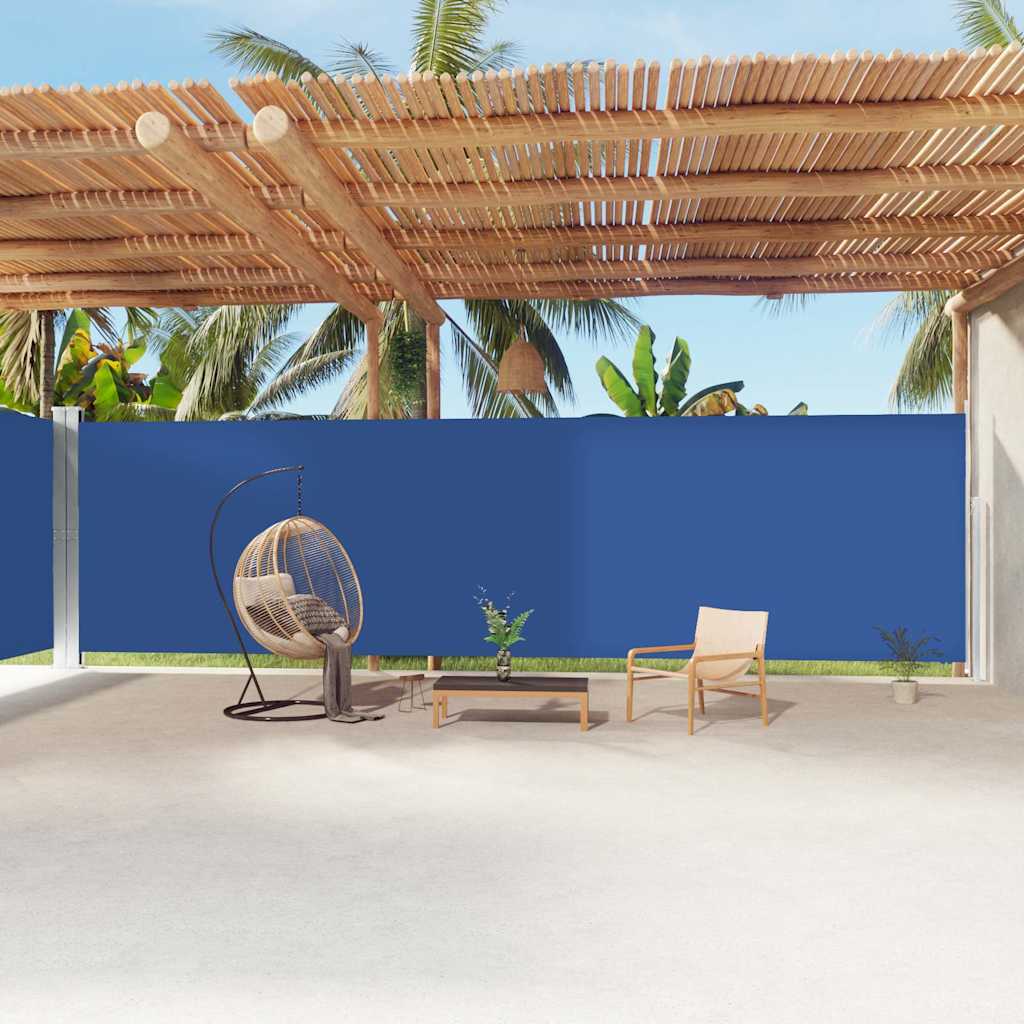 Windscherm uittrekbaar 220x1200 cm blauw – afbeelding 1