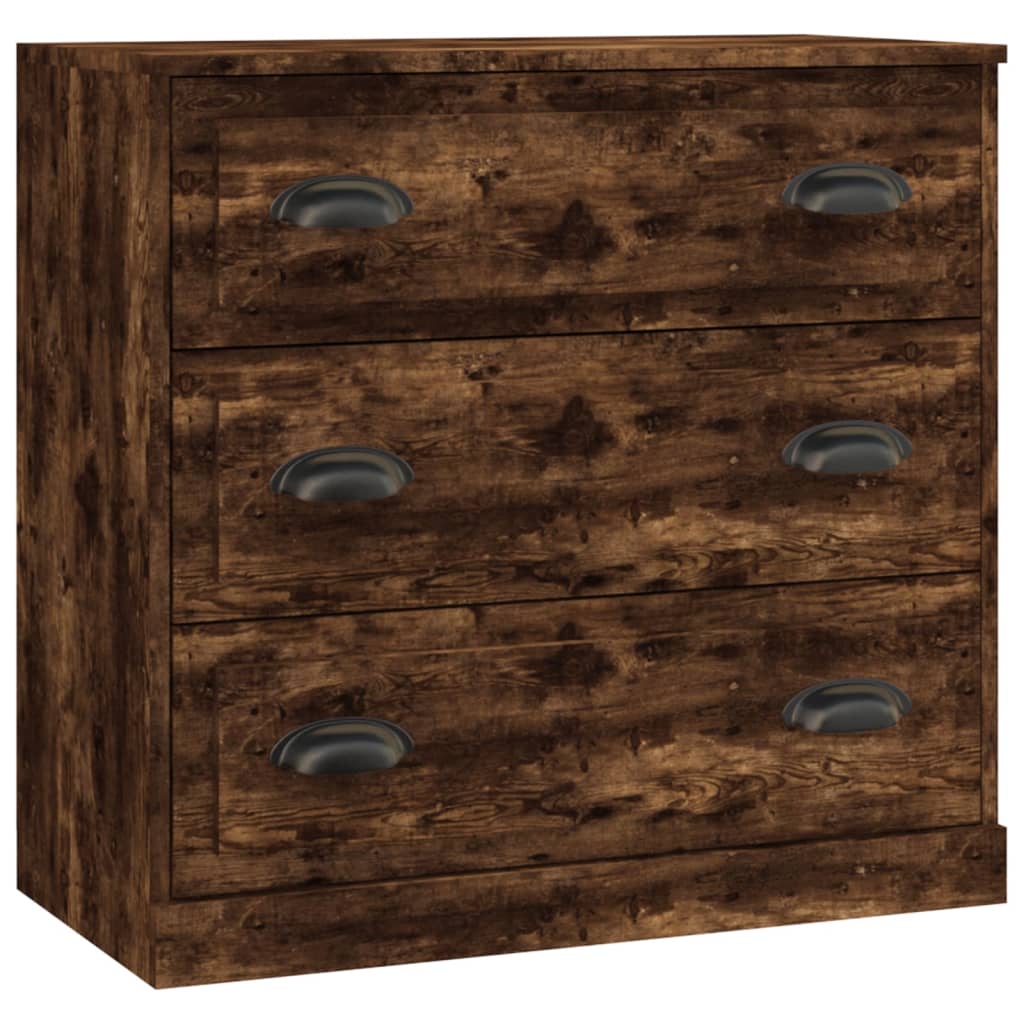 Dressoirs 3 st bewerkt hout gerookt eikenkleurig – afbeelding 4