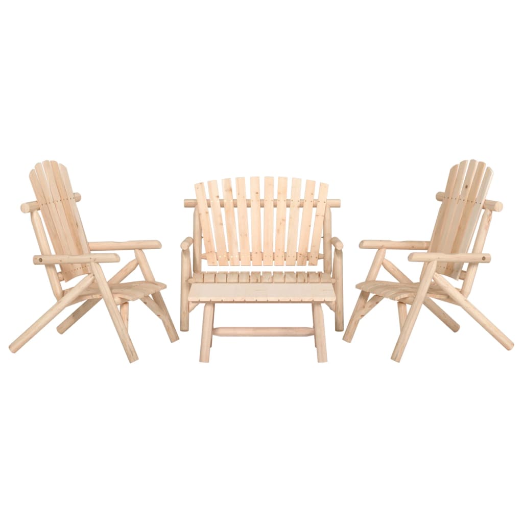 4-delige Loungeset massief vurenhout – afbeelding 1