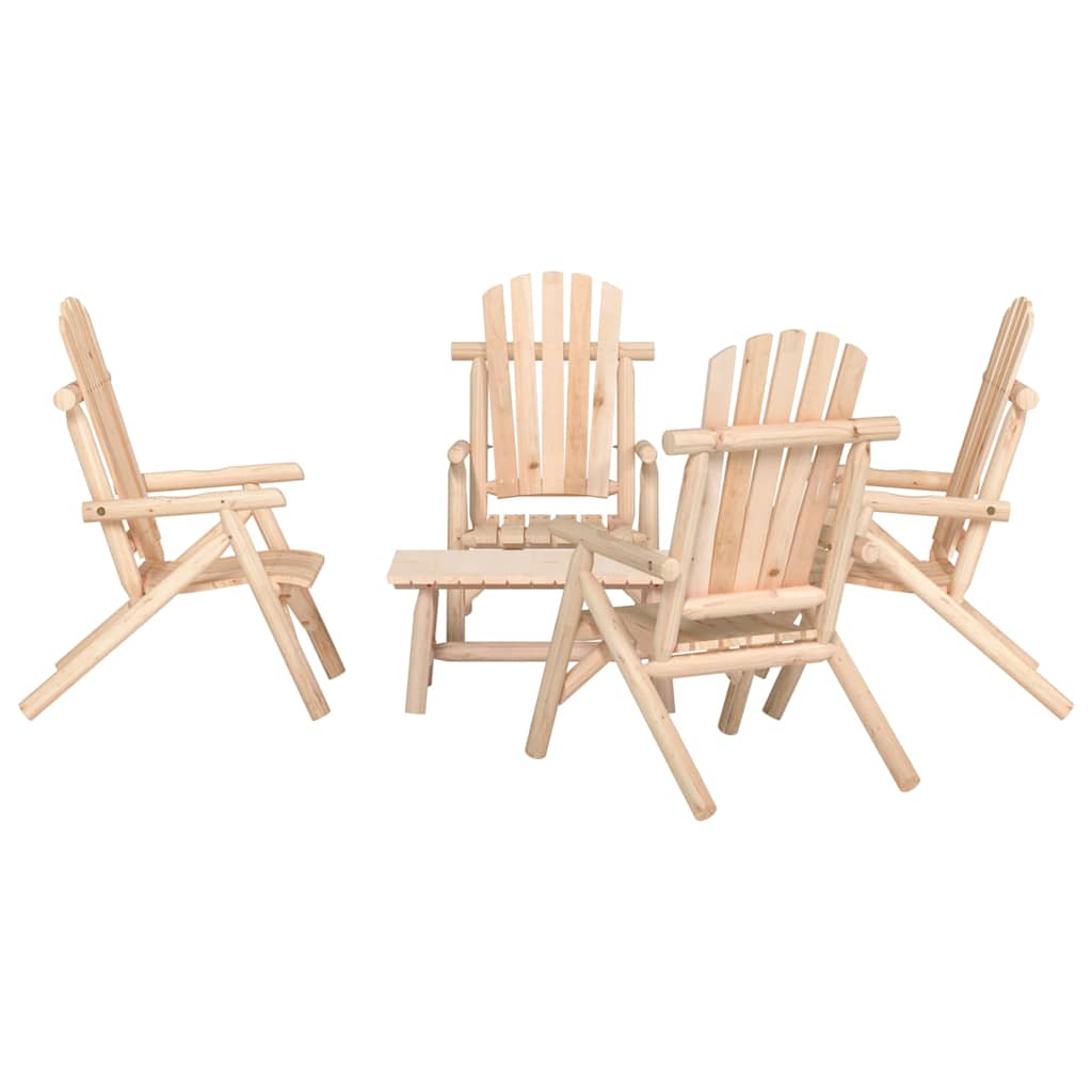 5-delige Loungeset massief vurenhout – afbeelding 1