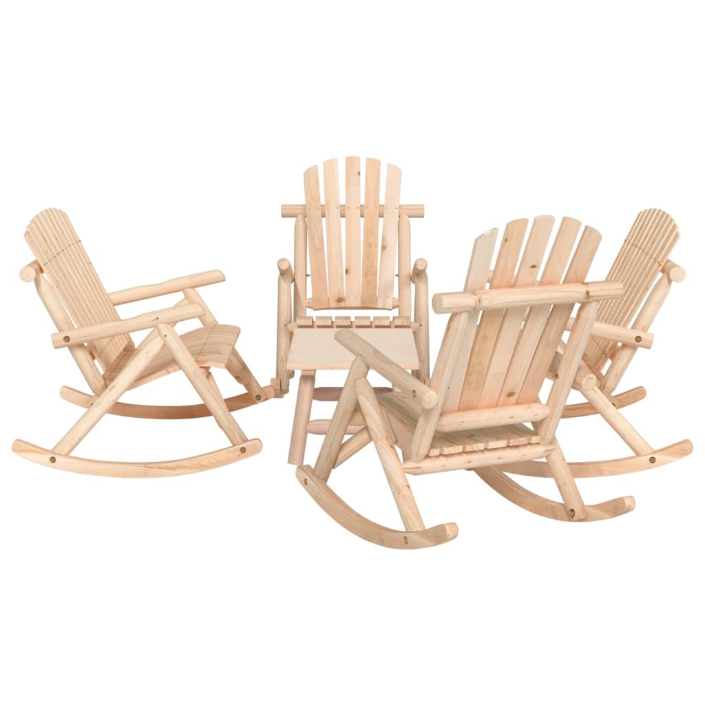 5-delige Loungeset massief vurenhout – afbeelding 1