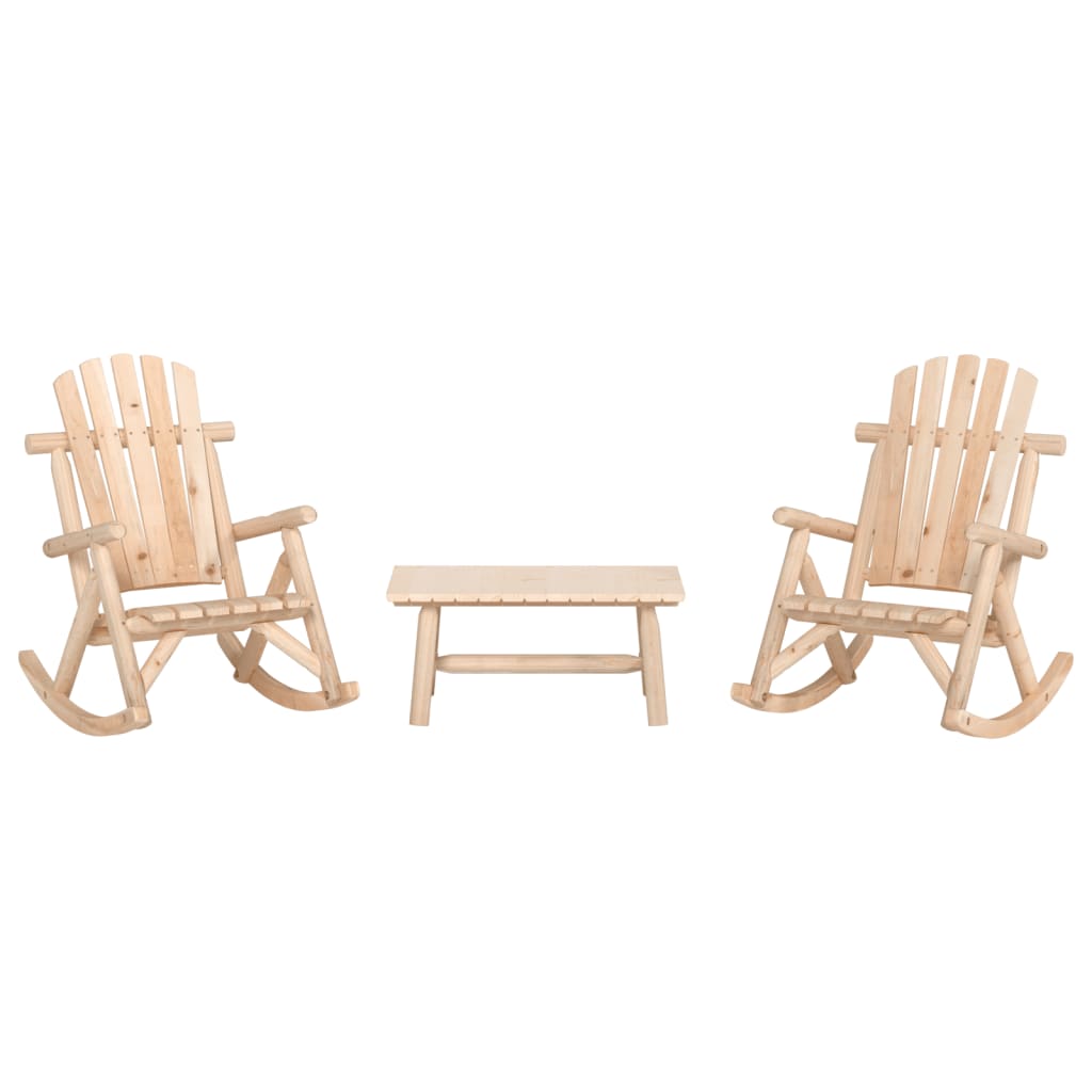 3-delige Loungeset massief vurenhout – afbeelding 1