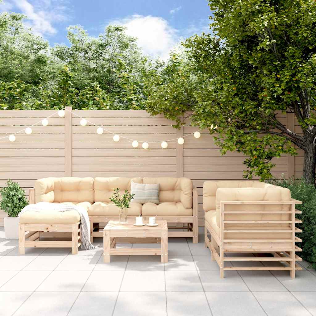 7-delige Loungeset massief grenenhout