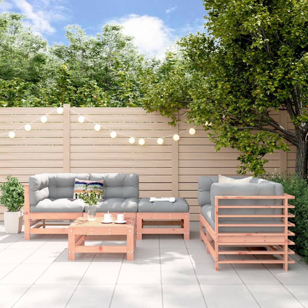 6-delige Loungeset massief douglashout – afbeelding 1