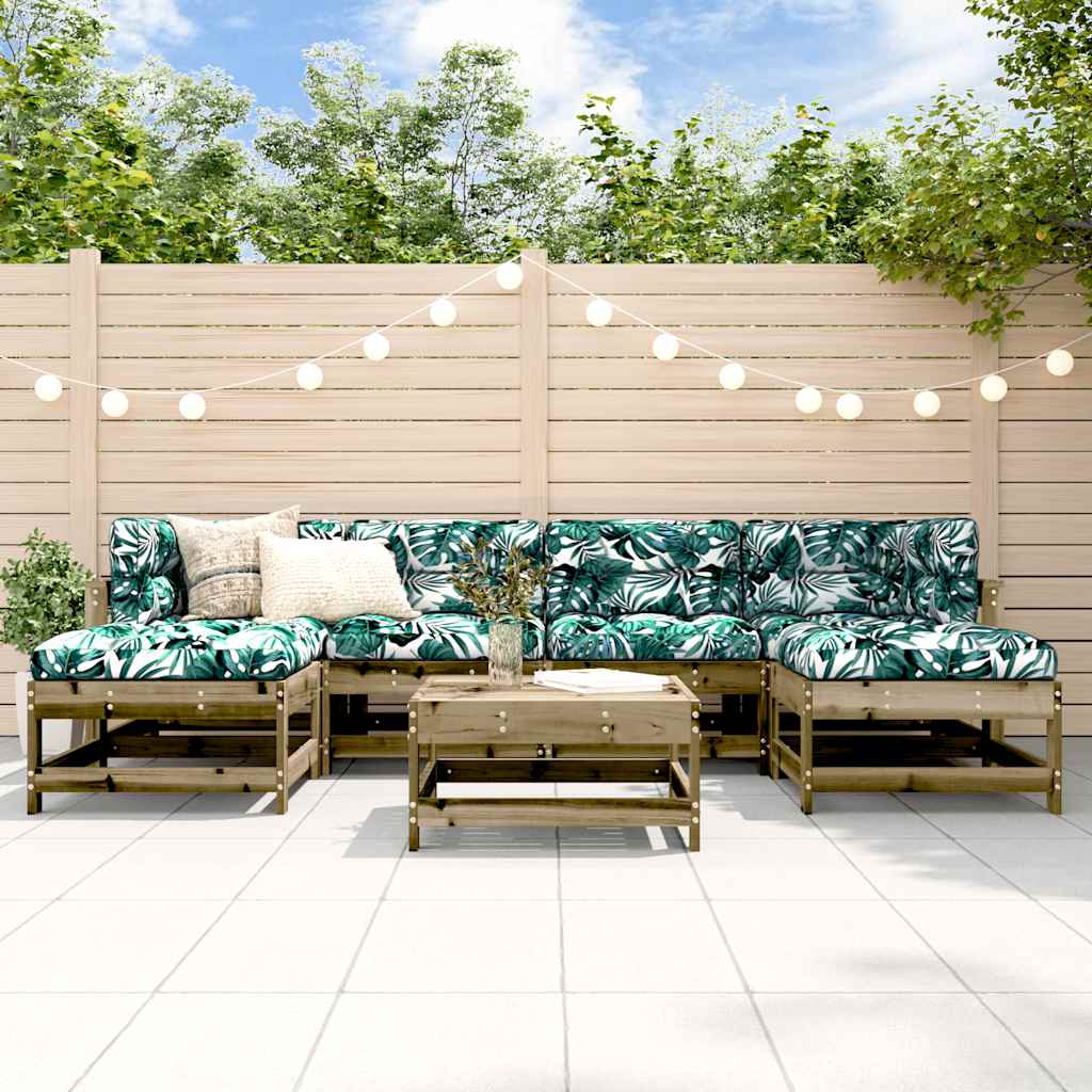 7-delige Loungeset geïmpregneerd grenenhout – afbeelding 1
