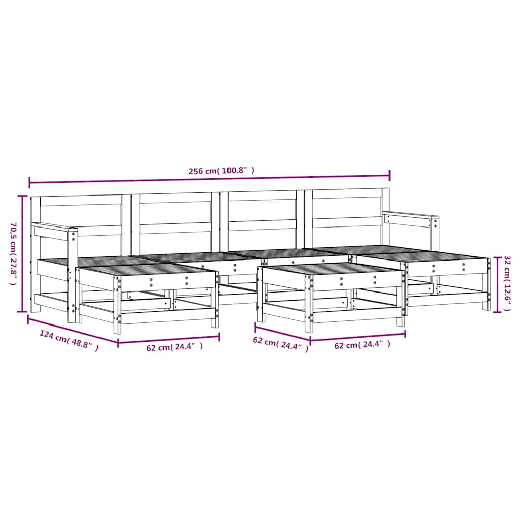 7-delige Loungeset geïmpregneerd grenenhout – afbeelding 7