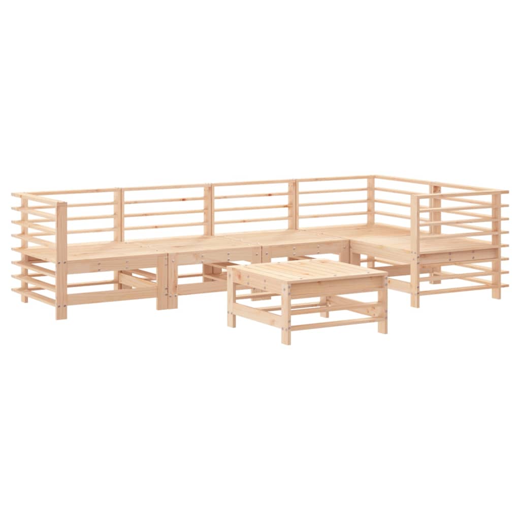 6-delige Loungeset massief grenenhout – afbeelding 2