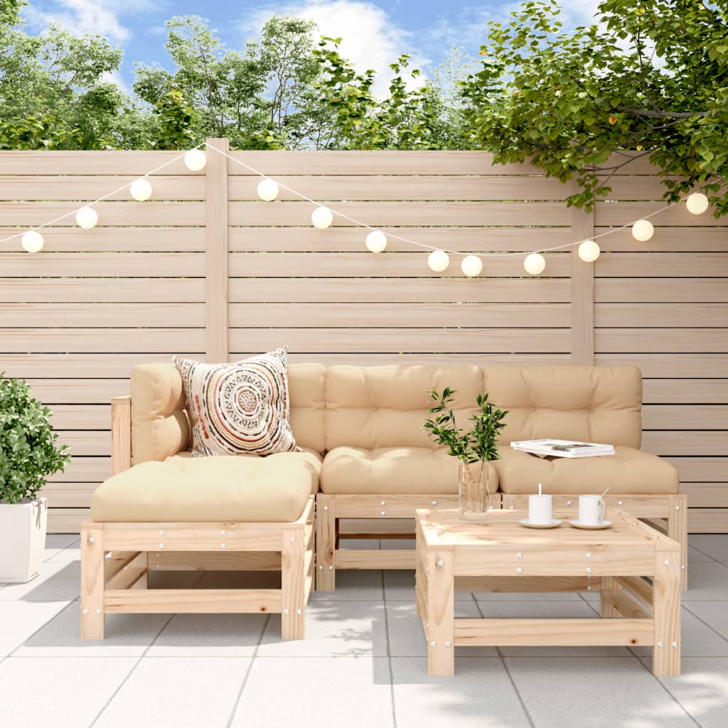5-delige Loungeset massief grenenhout – afbeelding 1