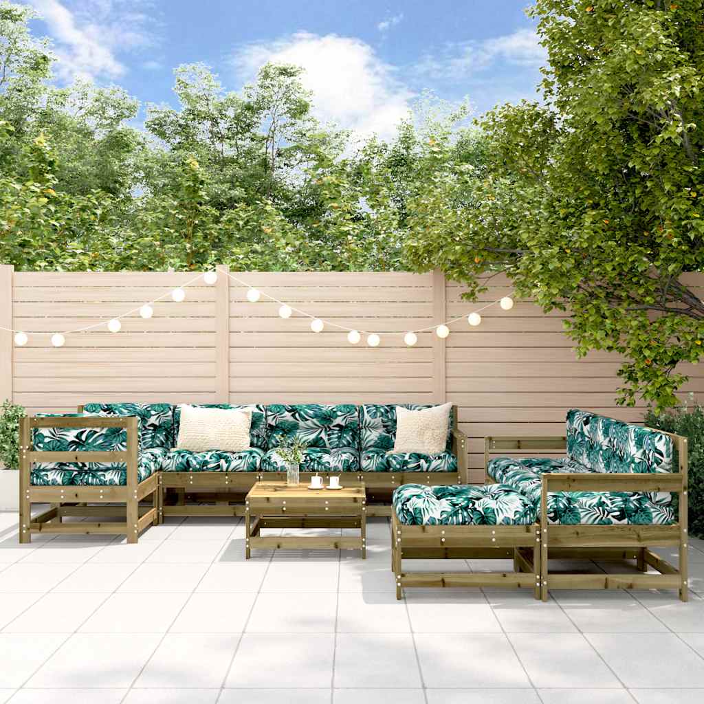 10-delige Loungeset geïmpregneerd grenenhout – afbeelding 1