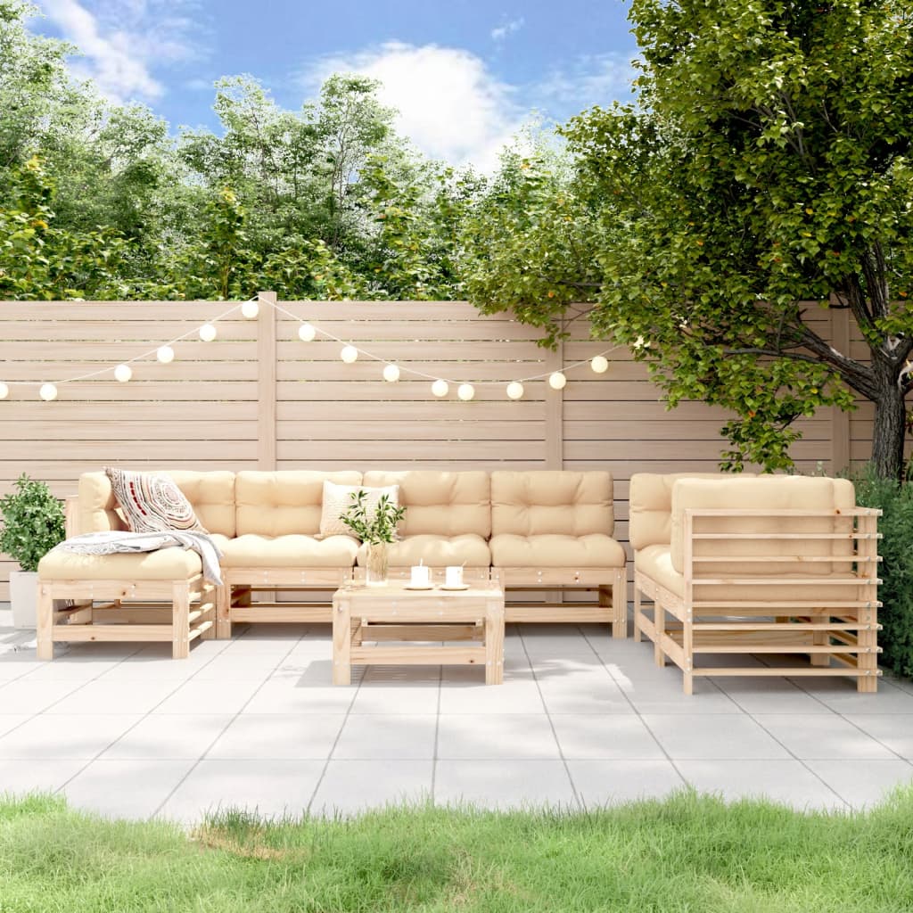 8-delige Loungeset massief grenenhout