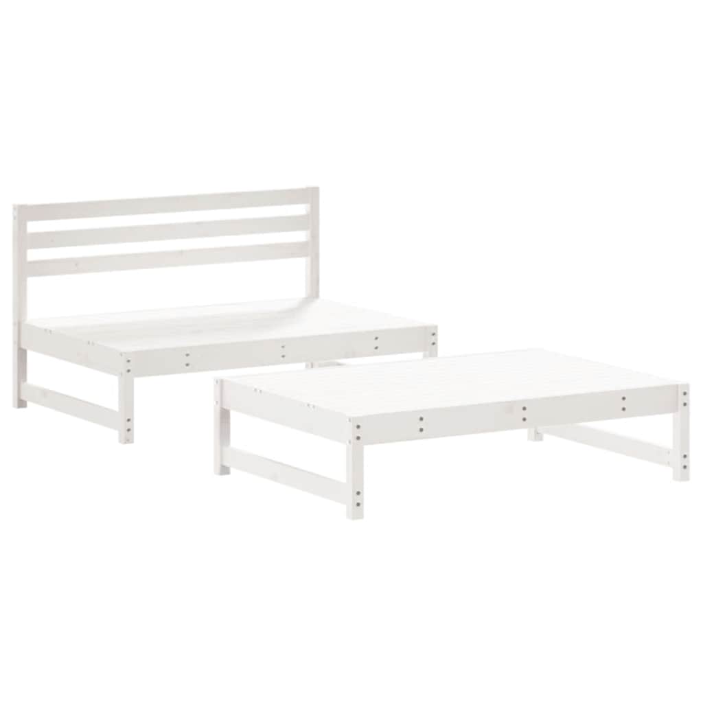 2-delige Loungeset massief grenenhout wit – afbeelding 2