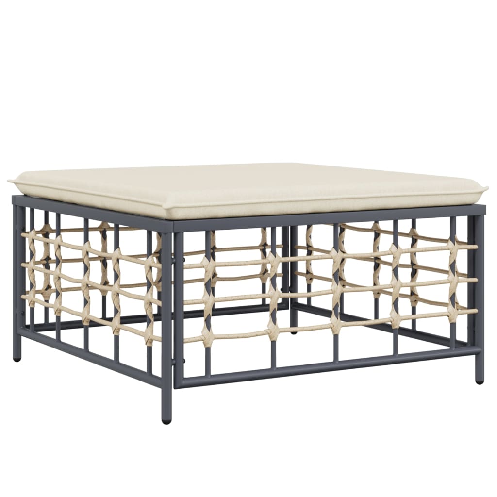 3-delige Loungeset met kussens poly rattan antracietkleurig – afbeelding 6