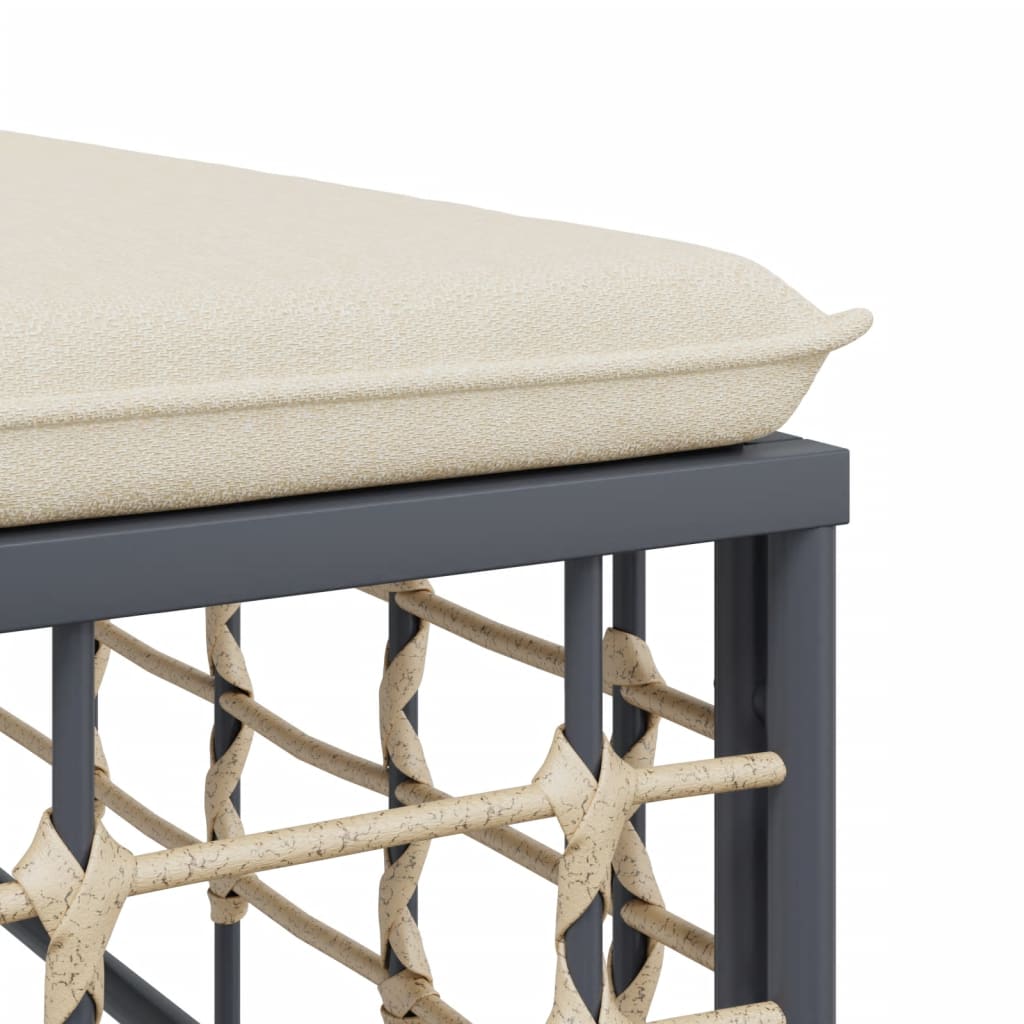 3-delige Loungeset met kussens poly rattan antracietkleurig – afbeelding 7