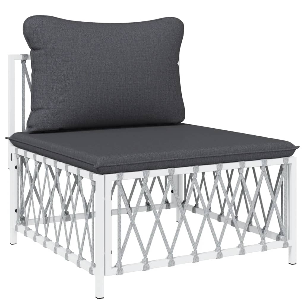 8-delige Loungeset met kussens staal wit – afbeelding 5
