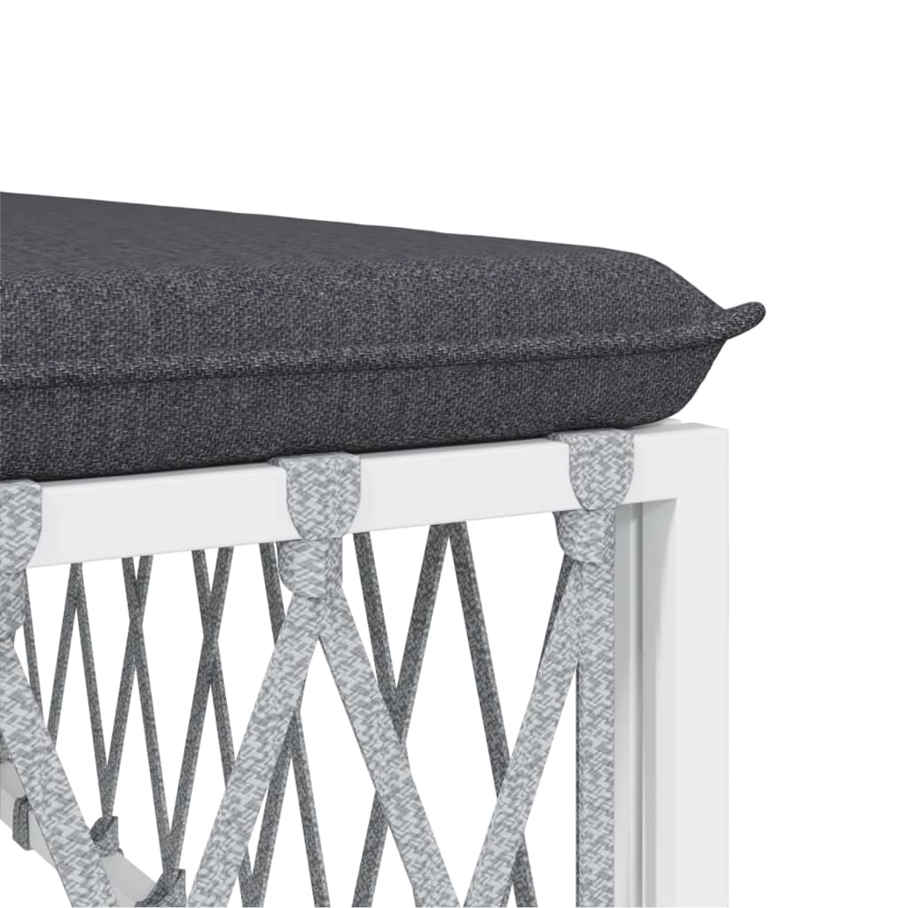 8-delige Loungeset met kussens staal wit – afbeelding 7