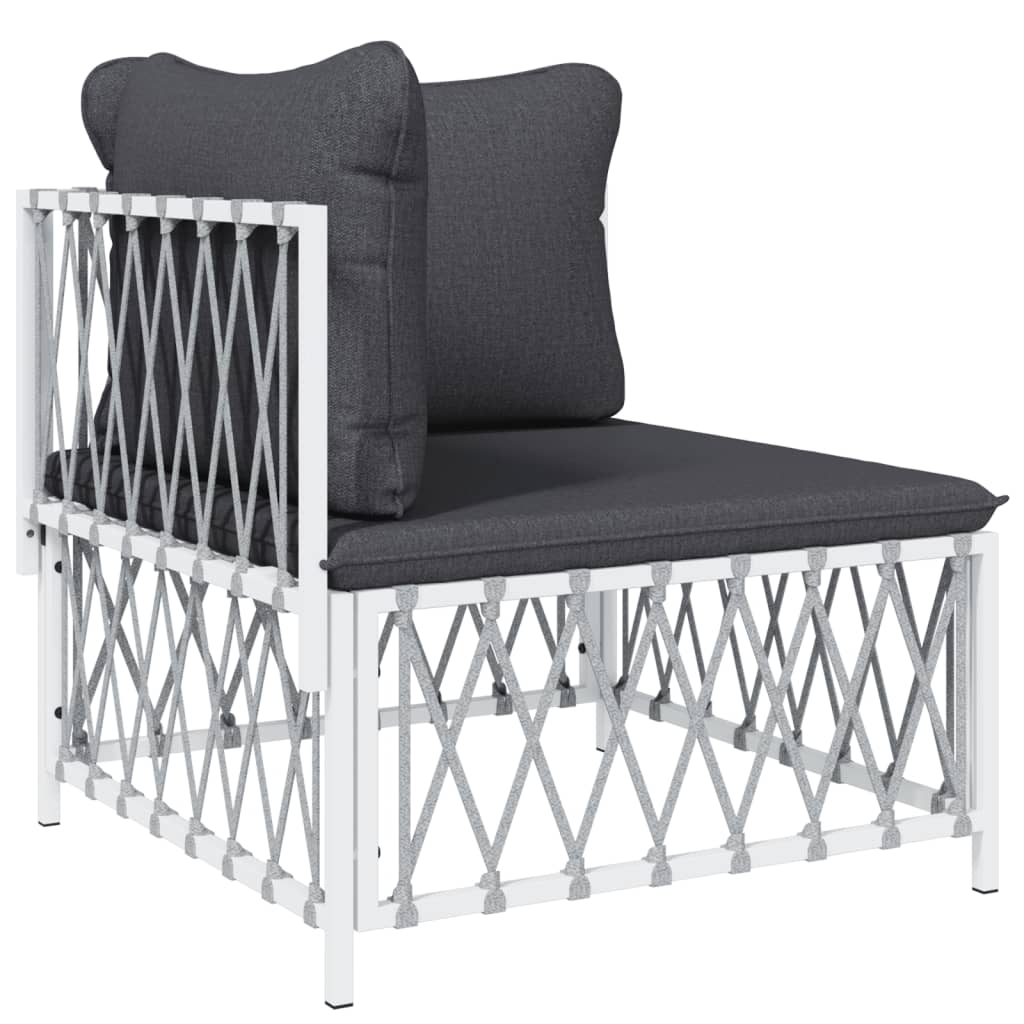 7-delige Loungeset met kussens staal wit – afbeelding 4