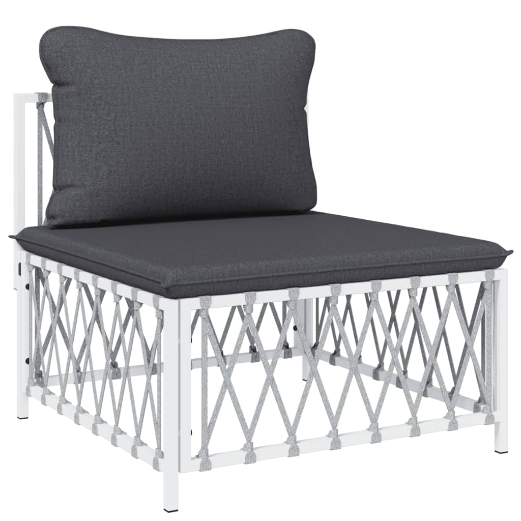 7-delige Loungeset met kussens staal wit – afbeelding 5