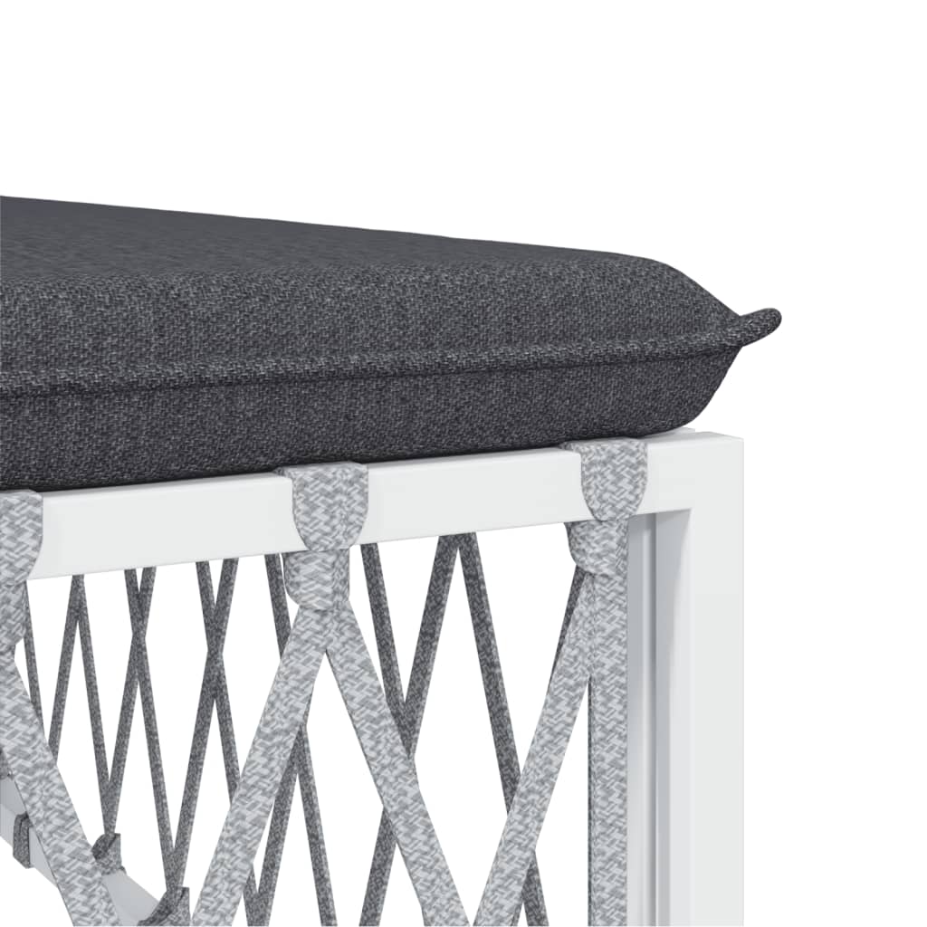 7-delige Loungeset met kussens staal wit – afbeelding 7