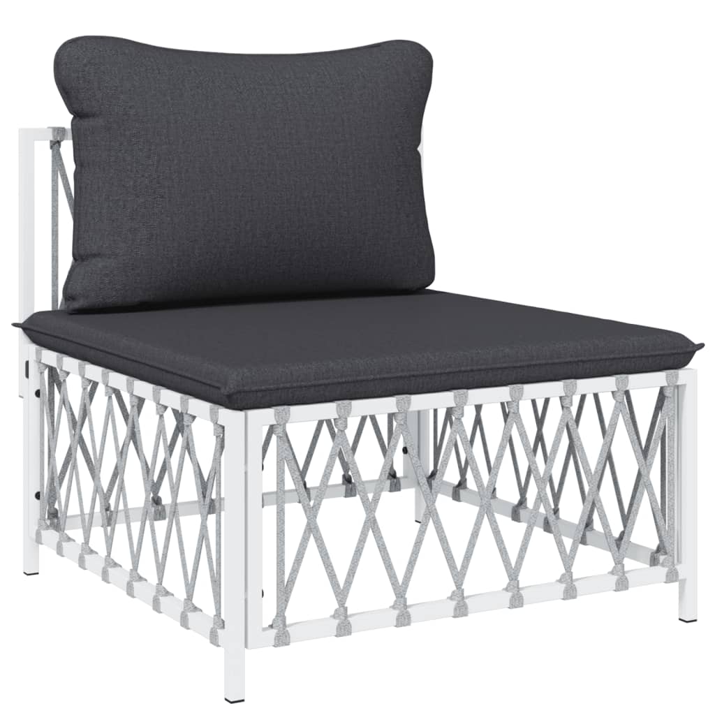 8-delige Loungeset met kussens staal wit – afbeelding 5