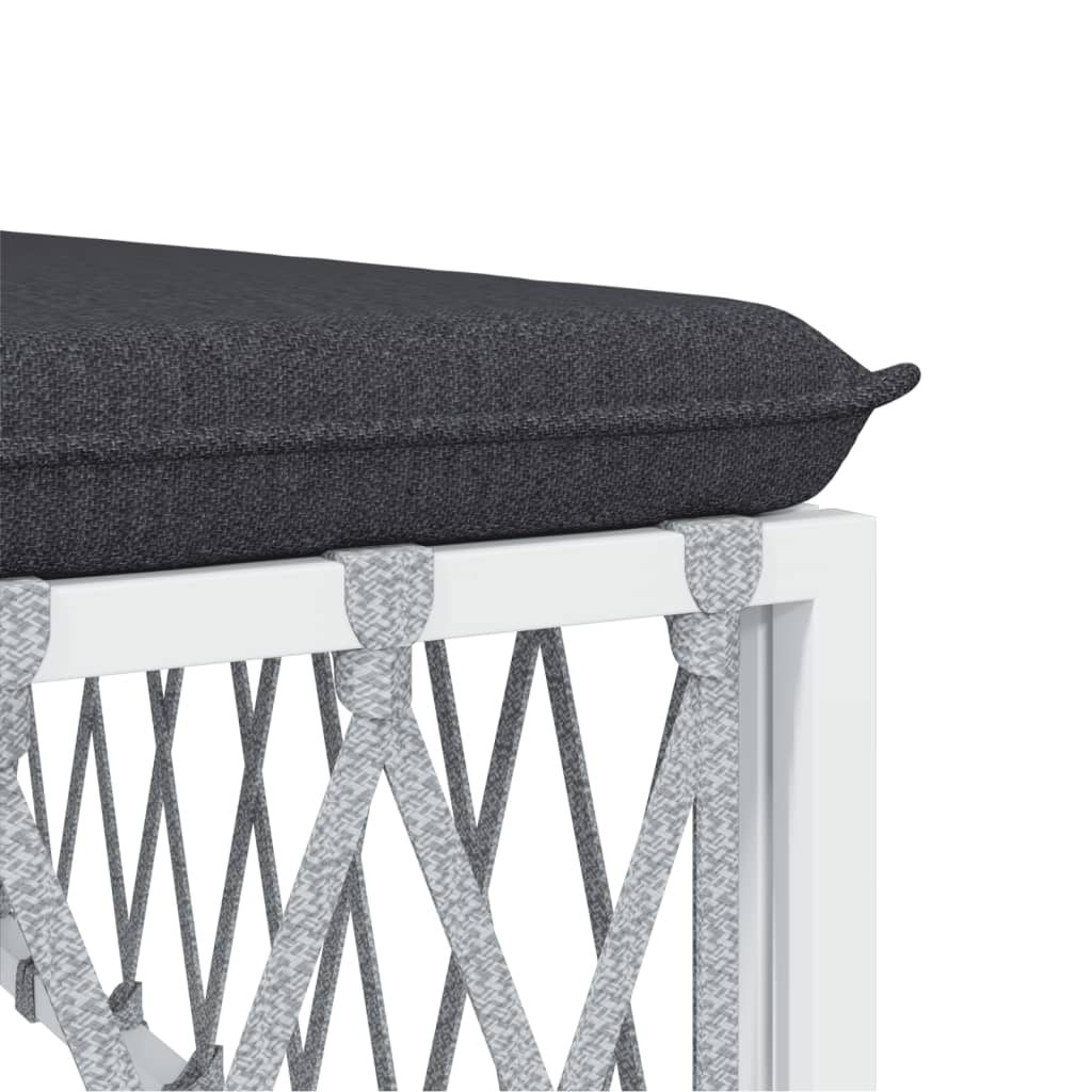 8-delige Loungeset met kussens staal wit – afbeelding 7