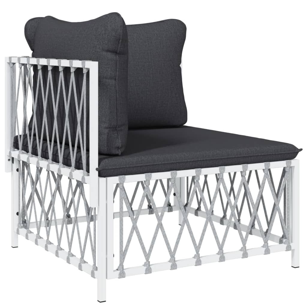 8-delige Loungeset met kussens staal wit – afbeelding 4