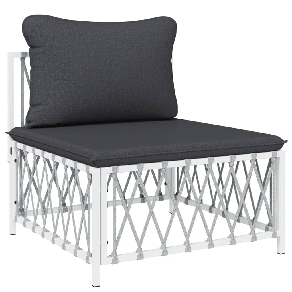 8-delige Loungeset met kussens staal wit – afbeelding 5