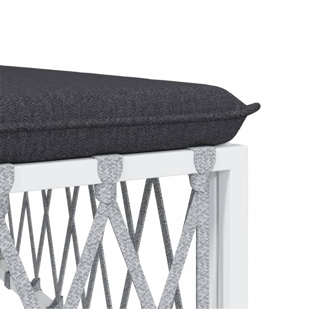 8-delige Loungeset met kussens staal wit – afbeelding 7