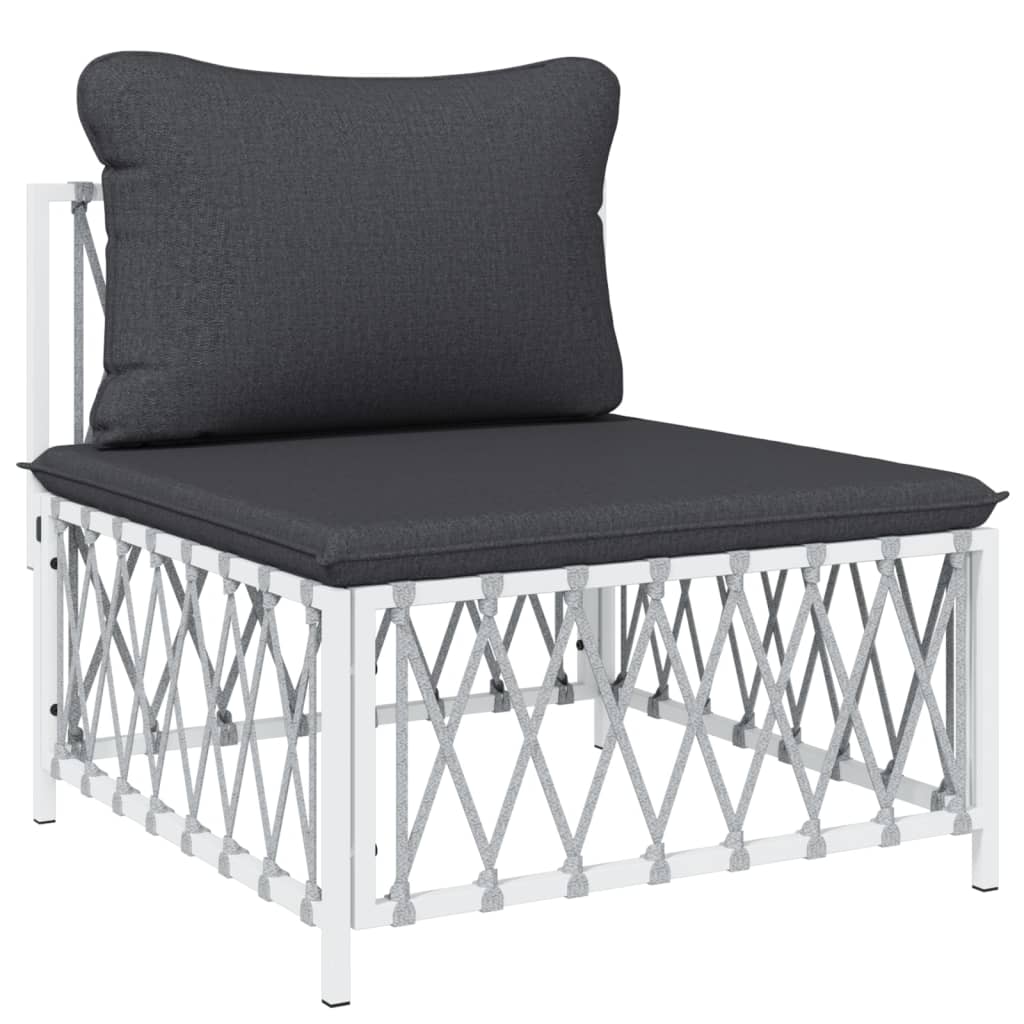 8-delige Loungeset met kussens staal wit – afbeelding 5