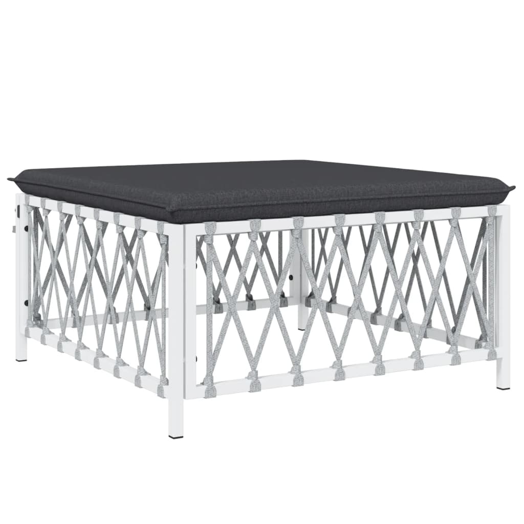 8-delige Loungeset met kussens staal wit – afbeelding 6