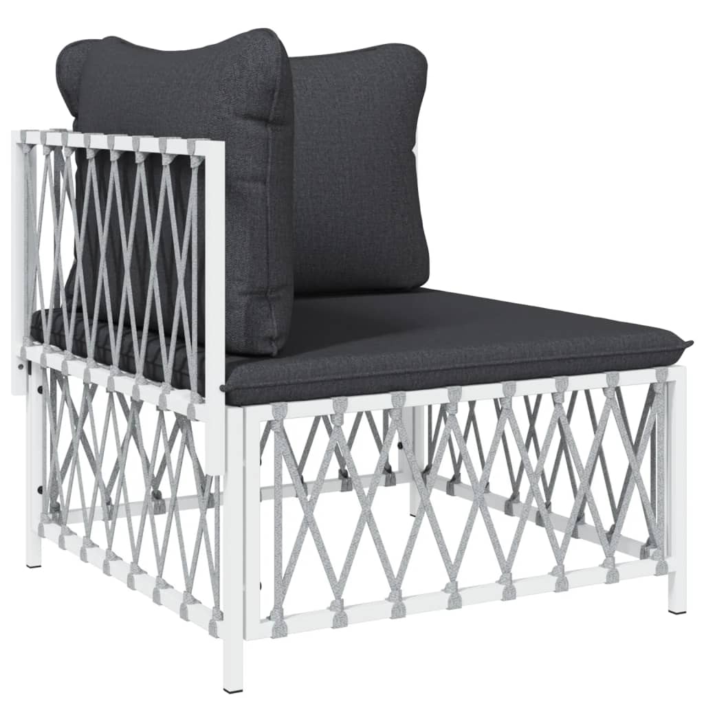 10-delige Loungeset met kussens staal wit – afbeelding 4