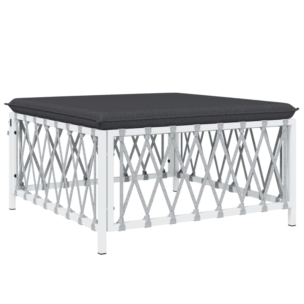 10-delige Loungeset met kussens staal wit – afbeelding 6