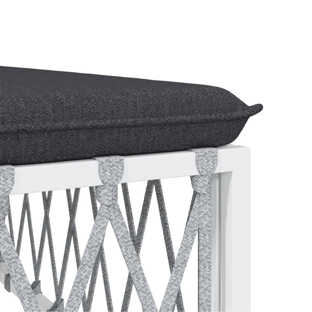 11-delige Loungeset met kussens staal wit – afbeelding 7