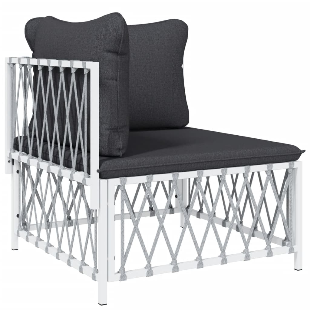 10-delige Loungeset met kussens staal wit – afbeelding 4
