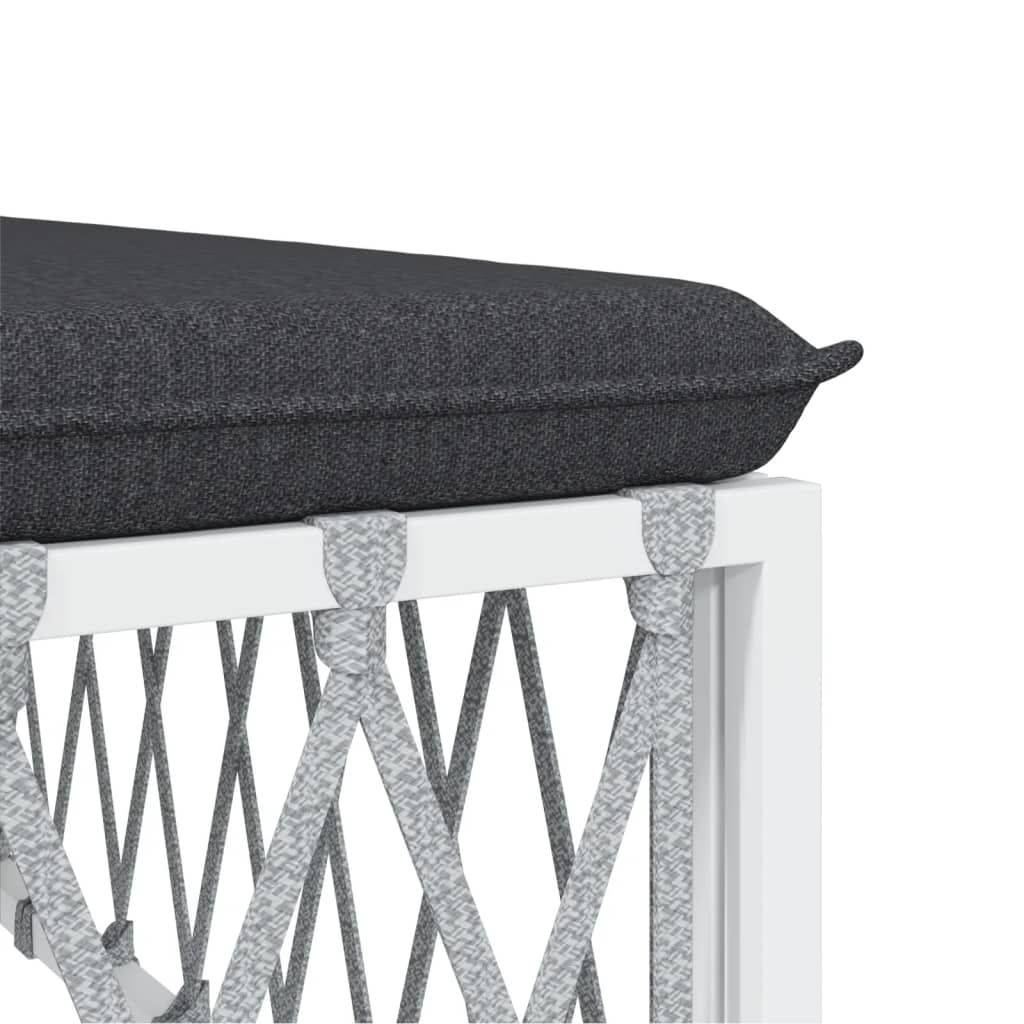 9-delige Loungeset met kussens staal wit – afbeelding 7