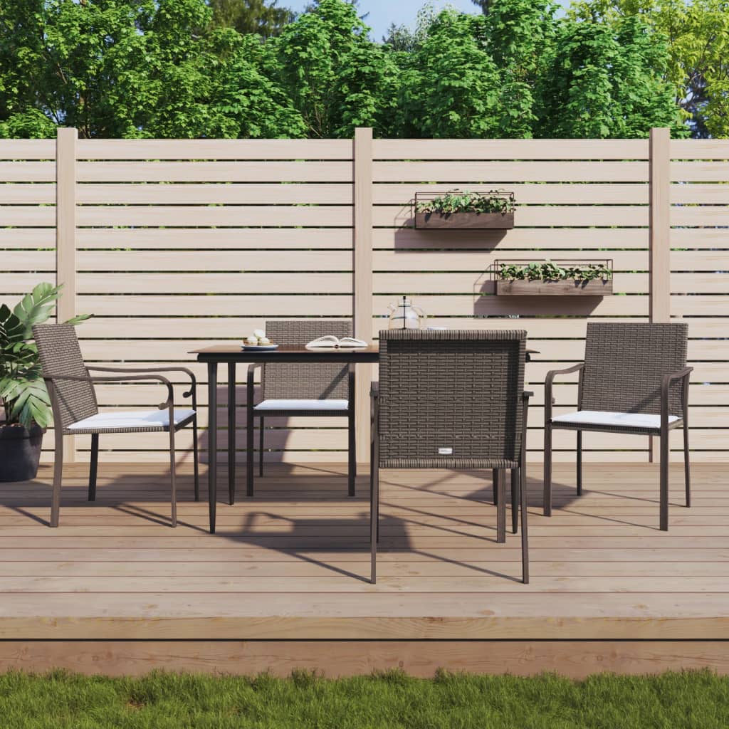 5-delige Tuinset met kussens poly rattan en staal – afbeelding 1