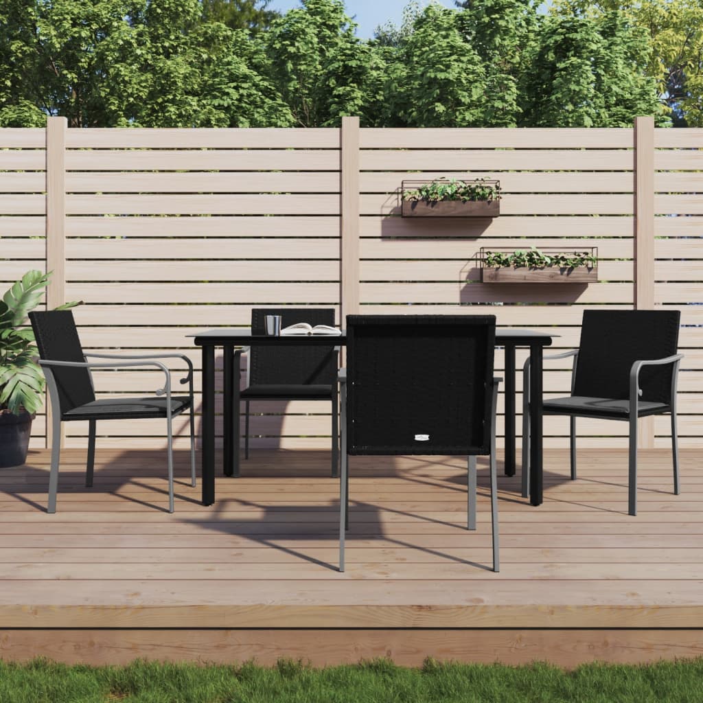 5-delige Tuinset met kussens poly rattan en staal – afbeelding 1