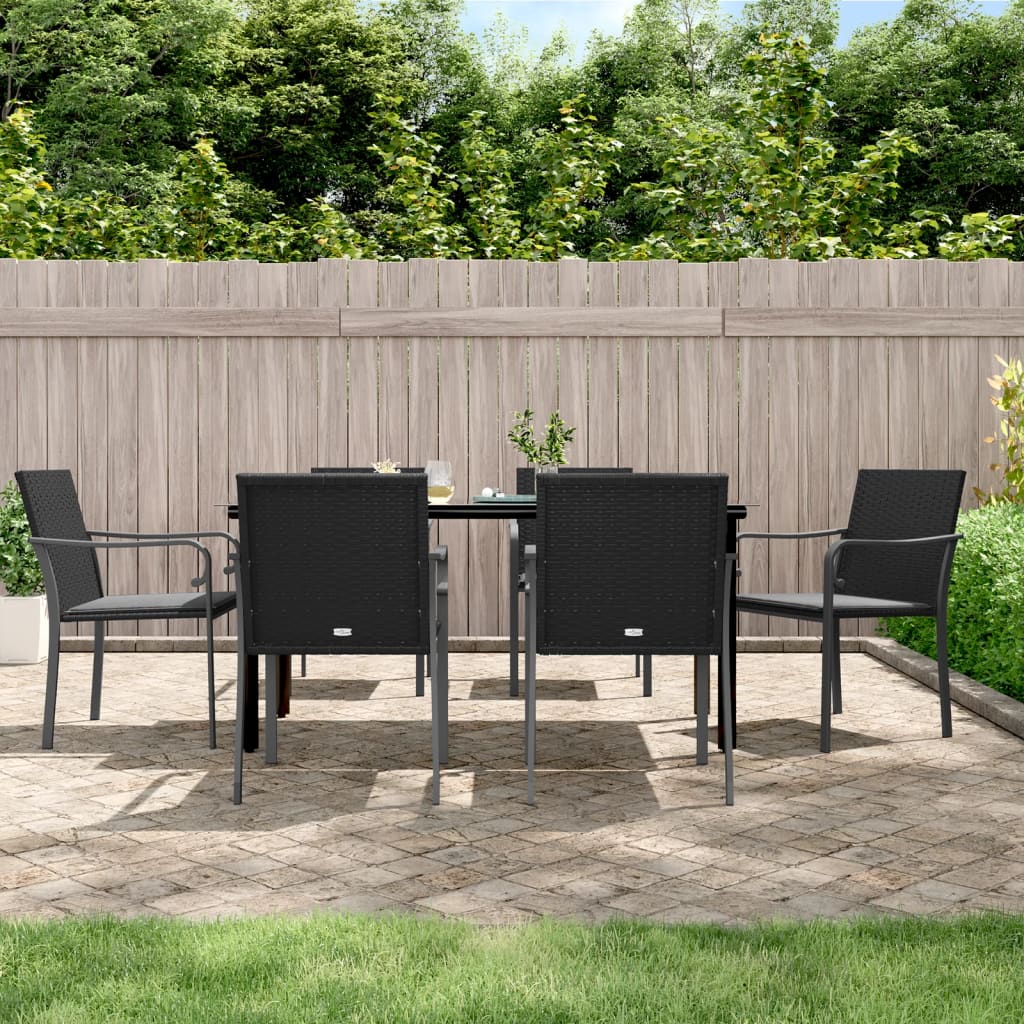 7-delige Tuinset met kussens poly rattan en staal – afbeelding 1