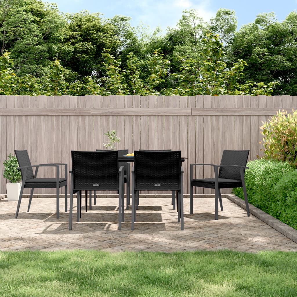 7-delige Tuinset met kussens poly rattan en staal – afbeelding 1