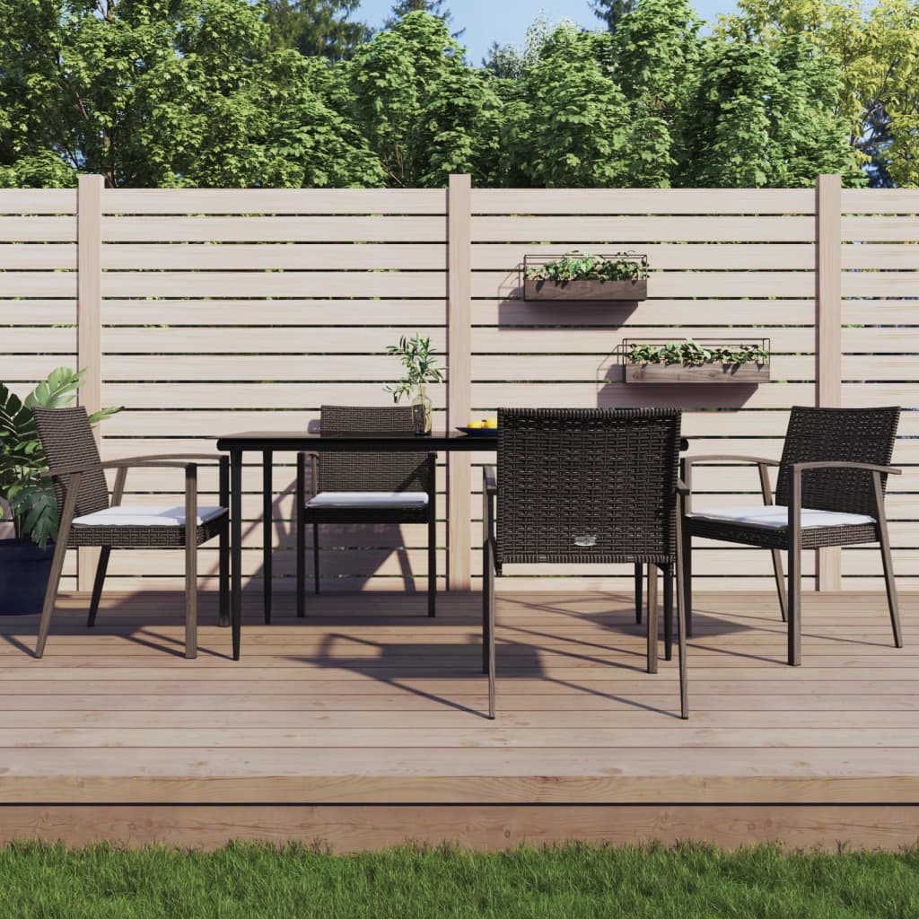 5-delige Tuinset met kussens poly rattan en staal – afbeelding 1