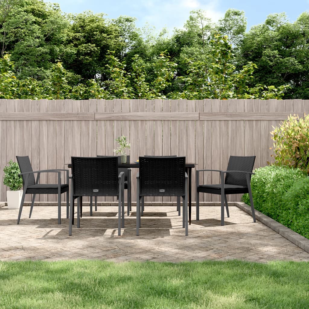 7-delige Tuinset met kussens poly rattan en staal – afbeelding 1