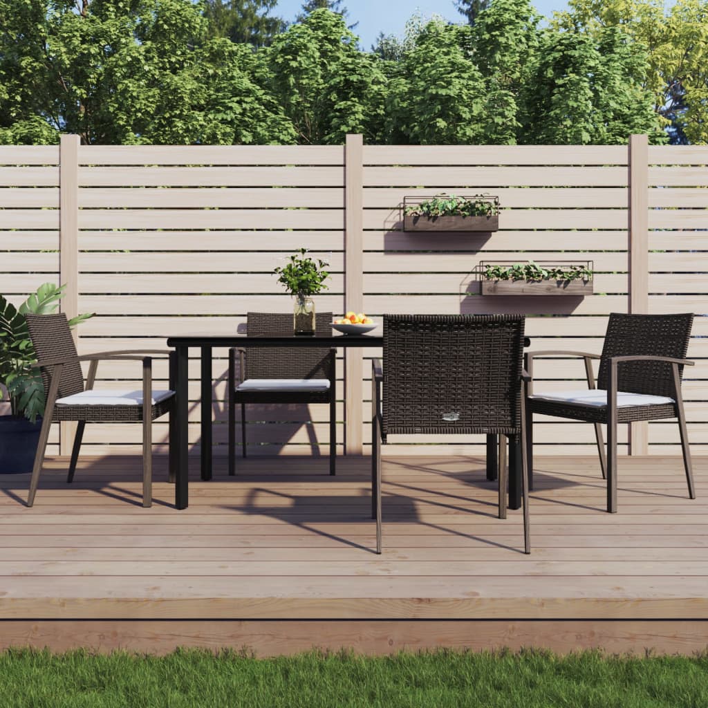 5-delige Tuinset met kussens poly rattan en staal – afbeelding 1
