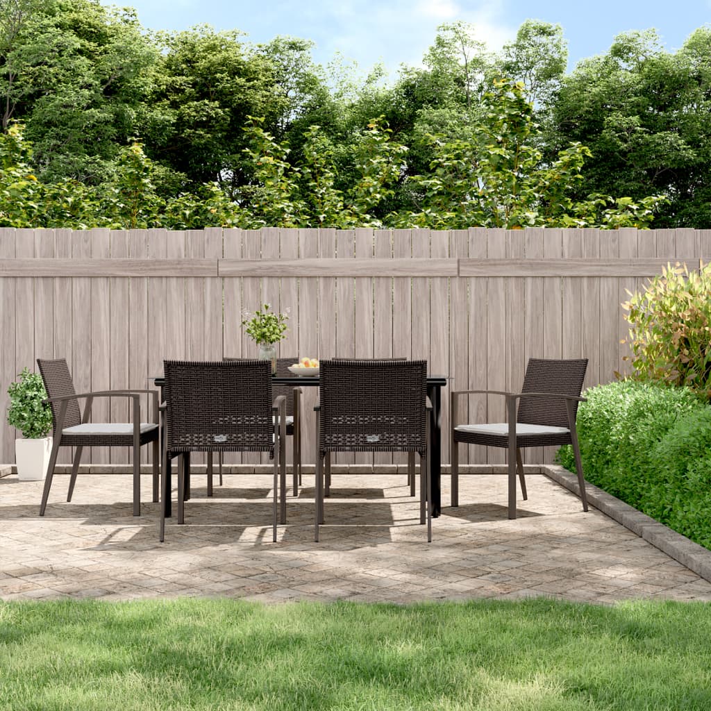 7-delige Tuinset met kussens poly rattan en staal – afbeelding 1