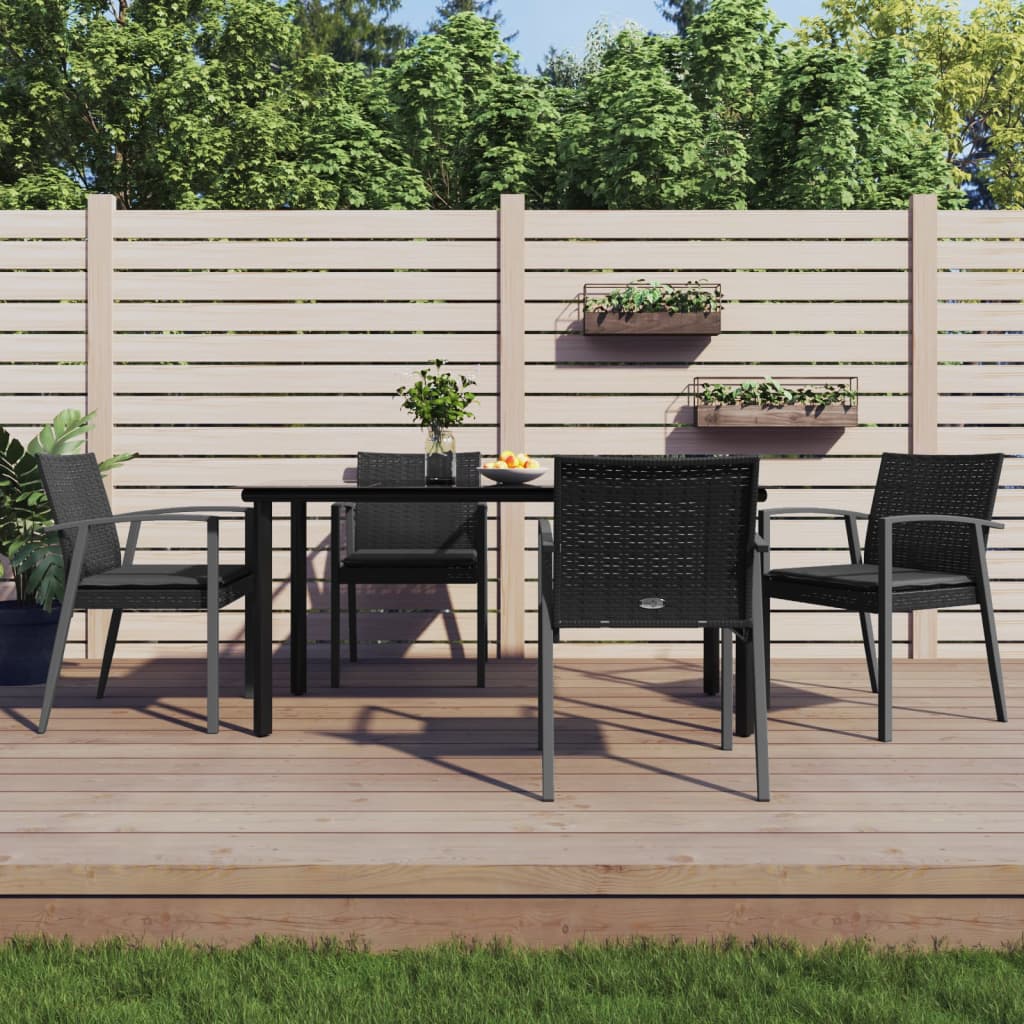 5-delige Tuinset met kussens poly rattan en staal – afbeelding 1